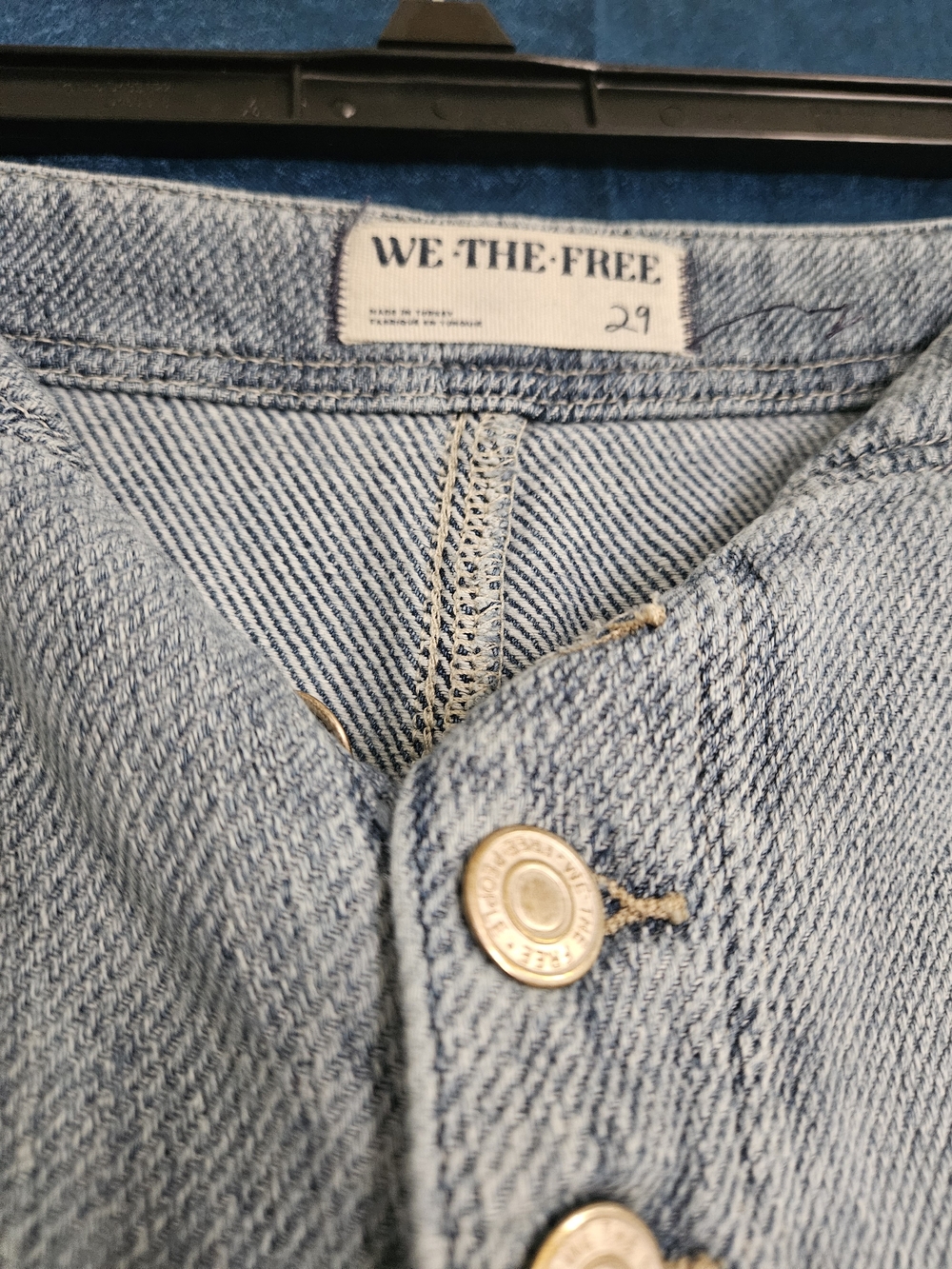 We The Free Light Wash Button-Fly Mom Jeans - Picture 3 of 3